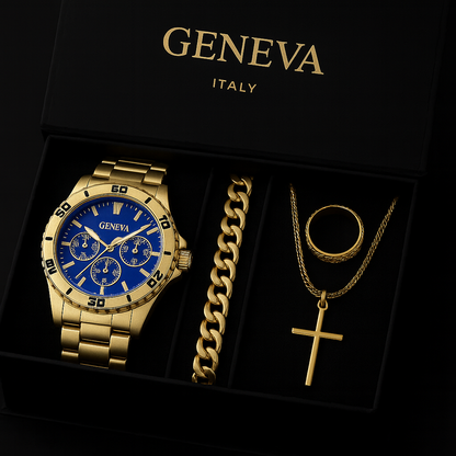 SET RELOJ GENEVA CON ACCESORIOS GRATIS. Diseñado en Italia.