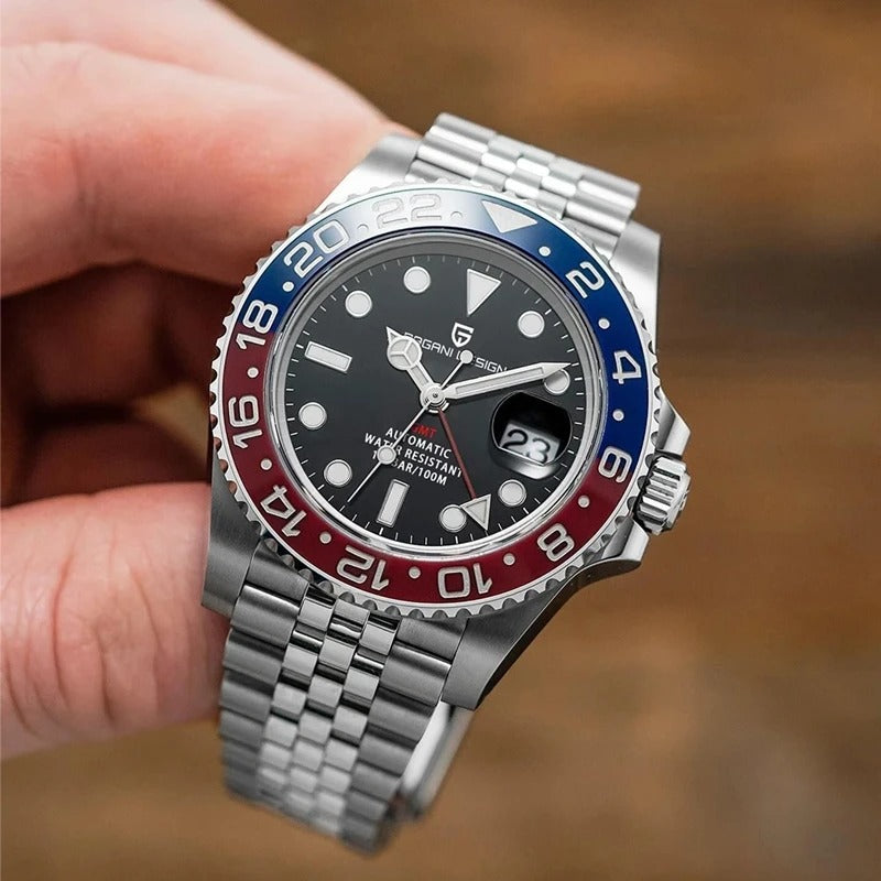 Reloj Automático GMT con Cristal de Zafiro – Lujo al alcance de todos.