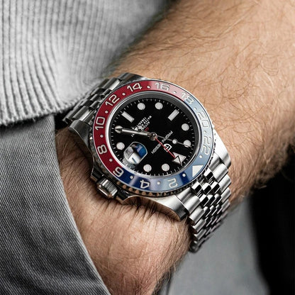 Reloj Automático GMT con Cristal de Zafiro – Lujo al alcance de todos.